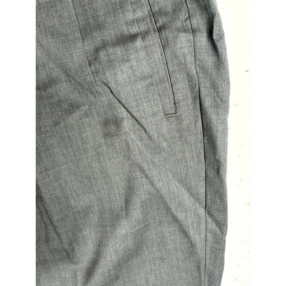 Angelico Biella Dress Pants Men 36 Gray Wool Rolled Hem Straight Business Formal